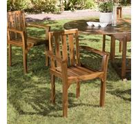 Maeva - ensemble de 2 fauteuils empilables en bois teck huilé