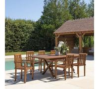 Maeva - salon de jardin en bois de teck huilé 8 à 10 personnes