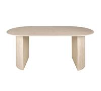 Maeva - table à manger - bois effet travertin - 6 personnes - Beige