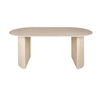 Maeva - table à manger - bois effet travertin - 6 personnes - Beige