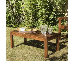 Maeva - table basse de jardin rect. 100 x 50 cm en bois teck huilé