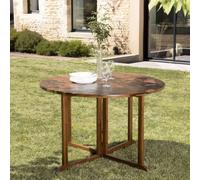 Maeva - table de jardin 4 à 5 pers. Table ronde rabats bois teck huilé