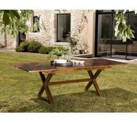 MAEVA - Table de jardin 8/10 pers. rect. ext. 180/240cm en bois teck huilé