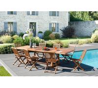 Maeva - table de jardin bois teck huilé rect. Double ext. 200 à 300cm