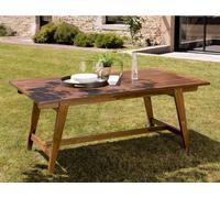 MAEVA - Table de jardin rect. scandi ext. 180/240cm bois teck huilé