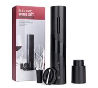 Mafiti Décapsuleurs électriques pour vin rouge, coffret cadeau, tire-bouchon avec coupe-capsule, bouchon à vide, aérateur de vin, bec verseur pour Noël, Saint-Valentin, fête des pères (3 en 2)