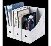 Mag-zine Lot de 3 porte-revues en carton avec étiquettes pour dossiers A4 pliables 27 x 27 x 26 cm