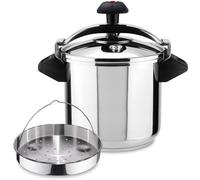 Magefesa Inoxtar - Autocuiseur express traditionnel de 10 l + panier, acier inoxydable 18/10, induction, cuisine saine, bouton rotatif, fond thermodiffuseur