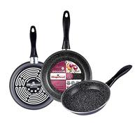 Set 3 Poêles À Frire 20-24-28cm, Induction, Pierre Non Adhérente Sans Pfoa Magefesa Gransasso Gris 88244