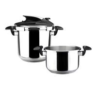 Magefesa Nova - Autocuiseur Rapide 4+6L, Acier Inoxydable 18/10, Capteur de Pression, Fermeture Facile et Confortable, Cuisine Saine, Induction, Économie d'Énergie