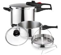 Magefesa Practika Plus - Set d'Autocuiseurs Rapides 4 + 6L + Panier, Acier Inoxydable 18/10, Capteur de Pression, Induction, Économie d'Énergie