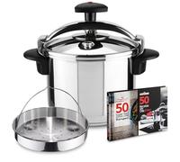 Magefesa Star Recta - Pack Exclusif Autocuiseur Traditionnel 6L + Panier + Livre de Recettes, Acier Inoxydable 18/10, Compatible avec l’Induction