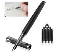 Maggasacca Ensemble de stylo plume de luxe en métal, plume de 0,5 mm M Luxueux Vintage, plume fine Pointe Stylo d'écriture lisse avec sac d'encre noir de 3,4 mm
