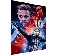 Magic Canvas Art Neymar B8386 Impression sur toile en aluminium Dibond Motif football Pop Art 90 x 60 cm