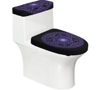 Magic Circle - Lot de 2 housses de toilette élastiques extensibles et lavables en forme de U pour salle de bain, décoration de toilettes