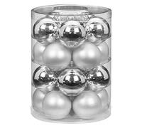 Magic - Lot de 20 boules de Noël en verre de 6 cm Boules de Noël - Couleur : Argenté brillant/blanc mat.