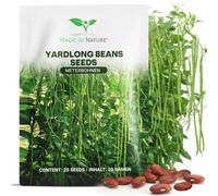 Magic of Nature: Graines Haricot Kilomètre (20 Pcs) - Haricots de 1 Mètre | Gousses géantes sans fils jusqu'à 100cm - Idéal pour la cuisine asiatique