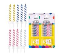 Magic Relighting Lot de 20 bougies d'anniversaire, bougies amusantes pour anniversaire, fête, Noël, célébration