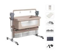 Magic ZC - Lit bebe Berceau électrique - Lit cododo multifonctionnel Bluetooth avec musique Balançoire à 5 vitesses - Beige