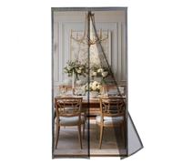 MAGICDOOR Magnétique Moustiquaire Porte 120x200cm, Polyestère Couleur Pure Rideau Anti Mouche avec Aimant Puissant Moustiquaire Aimantée Fenetre Sans Perçage pour Chambre Coucher Salon-Gris