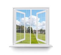 MAGICDOOR Moustiquaire Magnétique 95x120cm, Blanc Polyestère Rideau de Porte Antimoustique Respirant Fermeture Automatique Moustiquaires Fenetre Sans Perçage pour Terrasses Chambres Coucher etc.