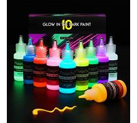 Magicfly Peinture Fluorescente Acrylique Luisant Dans Le Noir, 10 couleurs(20 ml) Glow in the Dark, Autoluminescente Couleur Peinture pour la Décoration