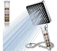 Magichome Pommeau de douche à filtre haute pression 25 étapes avec tuyau de 1,5 m et 6 modes, élimine le chlore résiduel de l'eau dure - Idéal pour les soins de la peau sèche et des cheveux