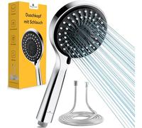 Magichome Pommeau de douche haute pression et tuyau, pommeau de douche à 5 modes de pulvérisation avec tuyau de 1,5 m (Pommeau de Douche et Tuyau (Noir))