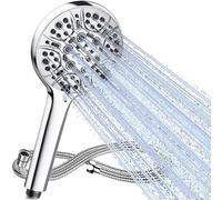 Magichome Pommeau de douche professionnel haute pression et tuyau avec 9 modes de pulvérisation - pour basse pression d'eau, grand pommeau de douche chromé puissant et installation facile