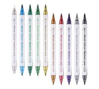 MAGICLULU 10 Pièces Marqueur Feutre à Paillettes Double Pointe, Pvc, pour Dessin et Coloriage, Adapté au Journaling Projets Diy, pour Artistes et Garçon et Filles