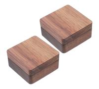 MAGICLULU 2 Pièces Boîte de Présentation pour Badges en Bois Noyer Compacte | Grain de Noyer Distinctif, Protège de L’humidité Insectes, Présents, Collections Personnelles