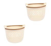 MAGICLULU 2 Pièces Panier De Rangement D'articles Divers Poubelle Ronde Portative Panier De Rangement Pour Vêtements Petit Panier Paniers D'étagères Panier à Linge Panier à Boisseau Pp