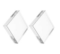 MAGICLULU 2 Pièces Presse Papier en Verre Blanc, Bloc Carré Rectangulaire | Finition Lisse, Ornement Décoratif, Base pour Boule de Verre, Usage Couture