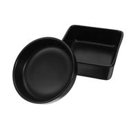 MAGICLULU 2 pièces Set de Bols à Sauce Céramique Carrés et Ronds Noirs Mini Coupelles pour Portions Contrôlées Résistants Micro-ondes et Lave- Accessoires Polyvalents pour Apéritifs et