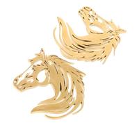 MAGICLULU 2 Pièces Tête de Cheval en Acier Inoxydable Ajourée, Design Unique et Éclat Solide, Nouvel An Chinois 2026 Style Élégant Quotidien