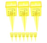 MAGICLULU 20 Pièces Jauge d'eau pour Pelouse en Plastique Jaune, Mesure Précise Pluie L'arrosage, pour Jardin, Jardin Arrière et Patio