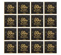MAGICLULU 20 Pièces Serviettes de Fête Jetables Noires Élégantes en Papier pour Anniversaire Cinquantième, Décoration de Table Polyvalente pour Restaurant et Réunion Familiale
