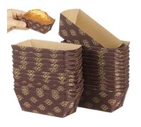 MAGICLULU 25 Moules À Pain En Papier Rectangulaires Moules À Gâteaux Jetables Résistants À La Chaleur Caissettes Empilables Pour Cuisson Conservation De Desserts 9.50 X 5.00 X 4.00 cm