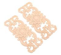 MAGICLULU 2pcs Appliques en Bois Sculpté Beige pour Meubles, Décor Mural Résistant à L'usure, Style Européen Classique, pour Décoration de Chambre Élégante