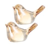 MAGICLULU 2pièces Figurine Petit Oiseau Cristal Sculpture Transparente Décoration de Maison Élégante Objet de Vitrine Unique Petite Statuette pour Étagère