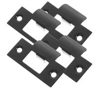 MAGICLULU 4 Pièces Plaque de Recouvrement du Verrou Sécurité Renforcée en Acier Inoxydable Noir Anti-rouille, Kit de Renforcement pour Portes Battantes pour Cadres Commerciaux et