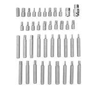 MAGICLULU 40 Pièces Jeu de Clés Hexagonales 30mm H4 H5 H6 H7 H8 H10 H12 | Acier Chrome-vanadium, Usage Maison et Atelier, Modèles 30mm et 75mm, Adaptateurs 3/8 et 1/2