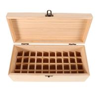 MAGICLULU 40grilles Boîte de Rangement pour Huiles Essentielles Bois Compartiments Coffret Huiles Aromathérapie Organisateur pour Collection Parfumée à Domicile