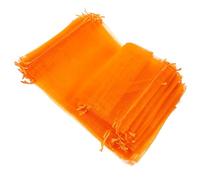 MAGICLULU 50pcs Petits Paquet en Filet en Organza, Mini Paquet Présents à Cordon, Orange, pour Rouges à Lèvres et Petits Objets, Anniversaires et Noël, Rangement Élégant