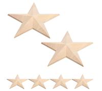 MAGICLULU 6 Pièces Applique en Bois Sculptée et Incrustée Étoile, Décoration Murale
