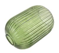 MAGICLULU Abat-jour Cylindrique Rayures Sophistiquées en Verre Vert Élégant Compatible Polyvalent pour Lampes de Restaurant et Lampes de Salon Décoratives