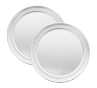 MAGICLULU Acier Inoxydable Plat à Pizza 8 Pouces 2 Pièces Rond | Distribution Homogène Chaleur, Démoulage Facile, Résistance Élevée, Nettoyage sans Effort, Argenté