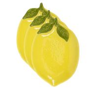 MAGICLULU Assiettes à Salade en Céramique Jaune de Citron 3pcs, Plats de Service Décoratifs Sûrs pour Micro-ondes et Lave-vaisselle, Cuisine Quotidienne