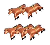 MAGICLULU Ballon en Aluminium pour Festival du Printemps 2026 5 Pièces de Cheval Marron Réutilisable et Solide pour Décoration de Fête Équestre