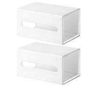 MAGICLULU Boîte de Rangement Adhésive Murale Accès Facile Blanche 2pcs Type Tiroir en HIPS pour Bijoux et Boutons pour Salle de Bain ou Chambre